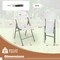 4 Pack Folding Stackable Chairs with Metal Frame and Carrying Handle-White